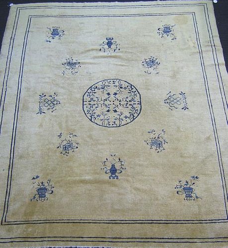 Roomsize Chinese carpet, ca. 1910, with central bl