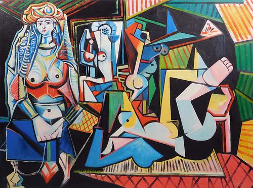 Style of Pablo Picasso: Cubist Scene