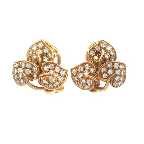 Chaumet Paris 18K Gold Diamond Earrings sold at auction on 30th ...