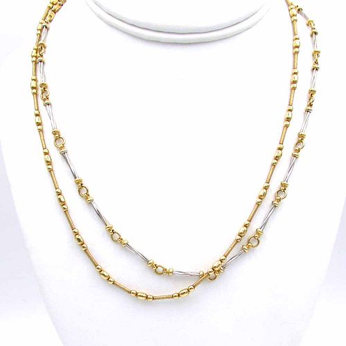 Two - 14K yellow Gold link Necklaces