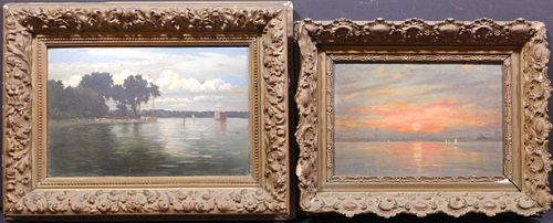 Pair of Tonalist Paintings of Charles River