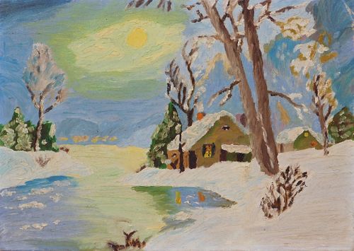 Fairfield Porter, Attributed: Winter Landscape