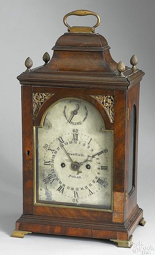 Philadelphia Chippendale mahogany bracket clock, l