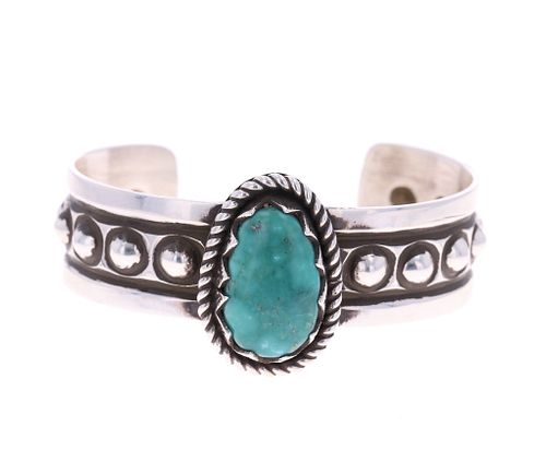 Navajo Ray Begay Jr. Silver Turquoise Bracelet