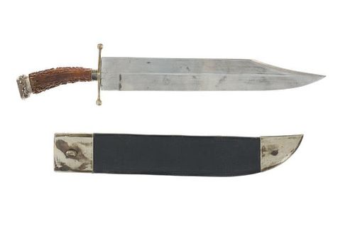 Ca. 1840 Philadelphia Bowie Stag Knife by Shively