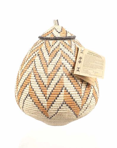 Traditional Zulu Wedding Basket by Hlebiph Myen