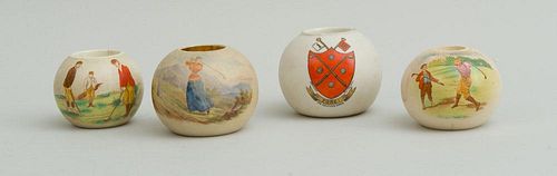 GROUP OF FOUR POTTERY MATCH HOLDERS