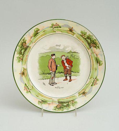WARWICKWARE GLAZED POTTERY PLATE, ILLUSTRATED BY VICTOR VENNER