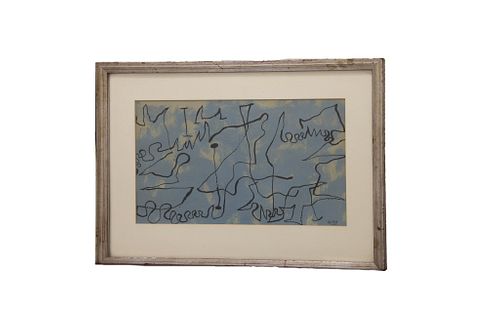 Framed Miro ‘Blue Maze’ Hand Signed c.1956