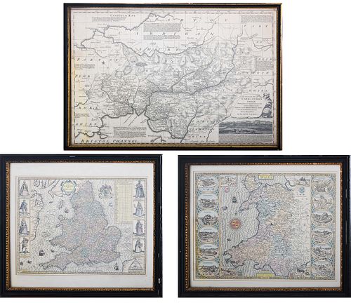 Lot of 3 Maps of Great Britain & Wales