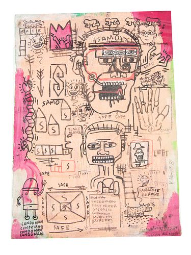 Memoriam to Basquiat Attributed to Keith Haring