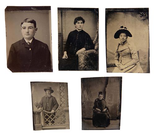 Group of 5 19th Century Tin Type Photographs