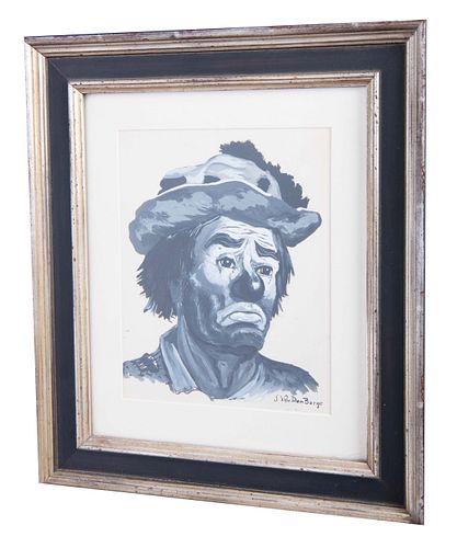 Oil Painting of Clown by Van Bergen