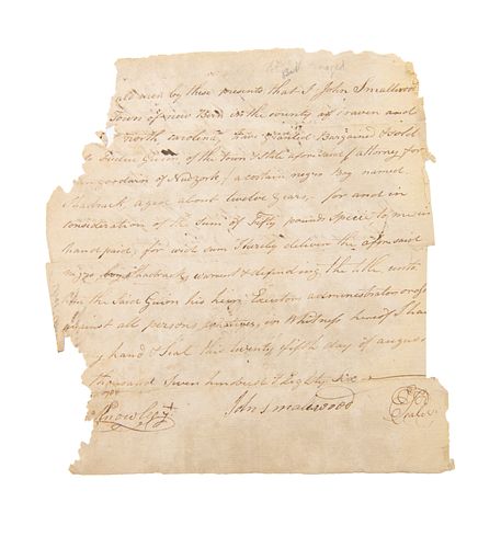 Bill of Sale for Slave c.1787
