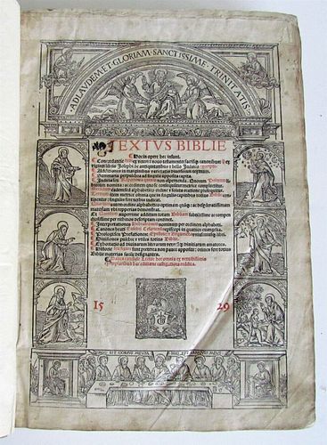 1529 TEXTUS BIBLIA ANTIQUE FRAGMENT IN LATIN, RARE SIXTEENTH-CENTURY MANUSCRIPT