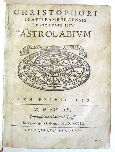 CHRISTOPHER CLAVIUS'S 1593 ASTROLABIUM, WHICH ILLUSTRATED ASTRONOMY, IS A RARE ANTIQUE.