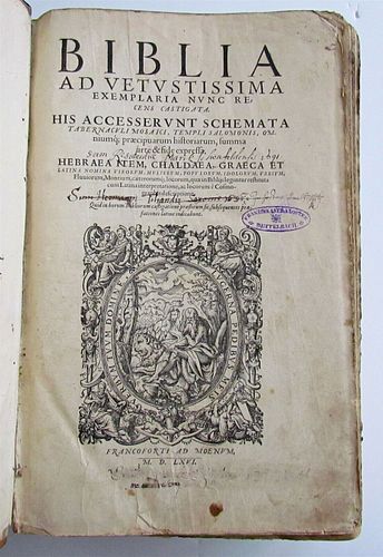 ANTIQUE RARE SIGISMUND FEIERABEND FOLIO, 1566 BIBLE ILLUSTRATED BY JOST AMMAN