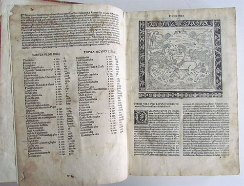 1502 PLUTRACH IS A POST-INCUNABULA ANTIQUE FRAGMENT IN LATIN THAT IS EXTREMELY RARE.