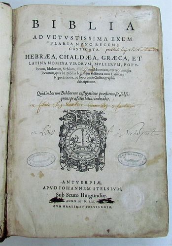 ILLUSTRATED BIBLE (1561) WITH 100 WOODCUTS FROM AN ANTIQUE LATINA FOLIO (16TH CENTURY)