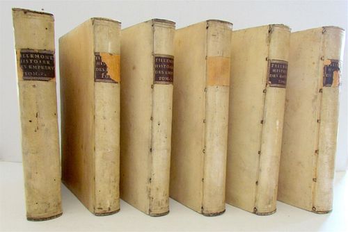 PRINCES AND EMPRESSES VELLUM BINDINGS IN FRENCH ANTIQUE 1732 SIX VOLUME HISTORY