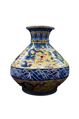 Asian Polychromed Vase