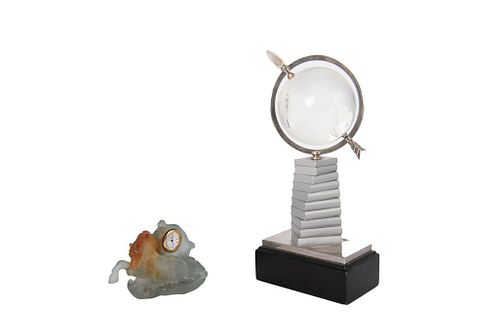 Globe Paperweight & Daum Crystal Clock