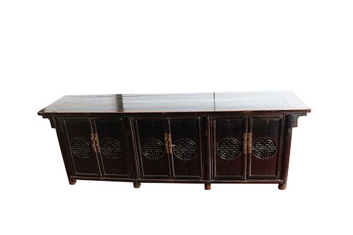 Mid 20th Century Asian Style Black Credenza