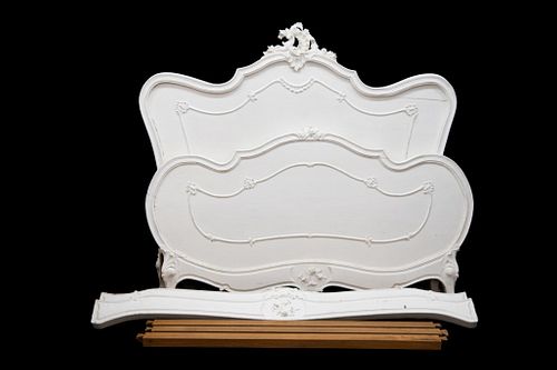 Louis XV Style White Painted Bed Stead