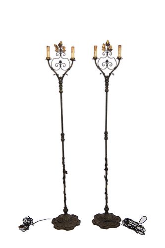 Pair of Ornate Victorian Style Floor Lamps