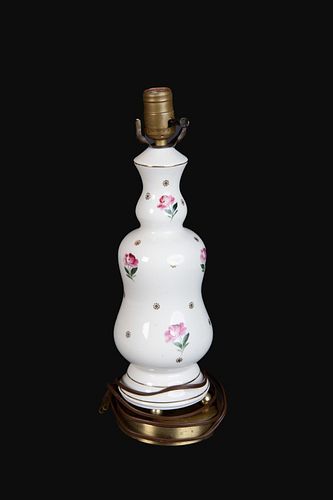 Quimper Ware Style Polychromed Lamp