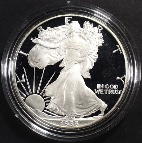 1988-S PROOF AMERICAN SILVER EAGLE OGP