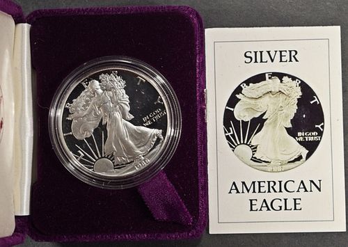 1986 PROOF AMERICAN SILVER EAGLE OGP