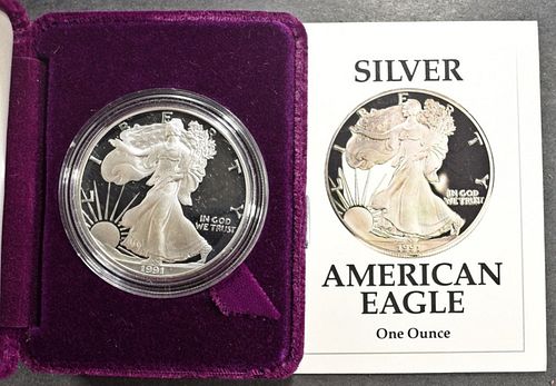 1991 PROOF AMERICAN SILVER EAGLE OGP