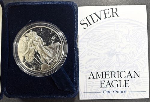 2000 PROOF AMERICAN SILVER EAGLE OGP