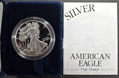 2002 PROOF AMERICAN SILVER EAGLE OGP