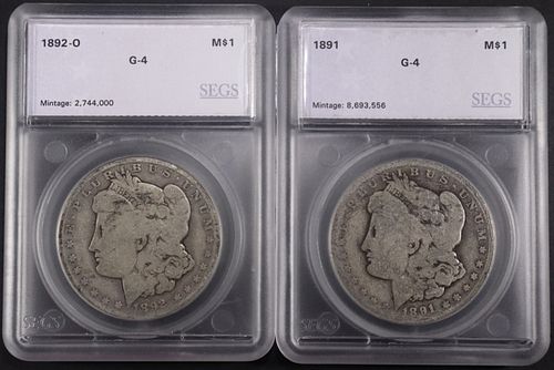 1891 & 1892-O MORGAN DOLLARS SEGS G-4