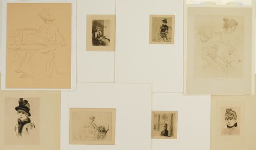 8 Henri Boutet etchings