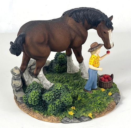 1997 Anheuser-Busch "An Apple For King" Clydesdale Collection Figurine Saint Louis Missouri