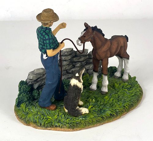 1999 Anheuser-Busch "Scottish Farmer" Clydesdale Collection Figurine Saint Louis Missouri