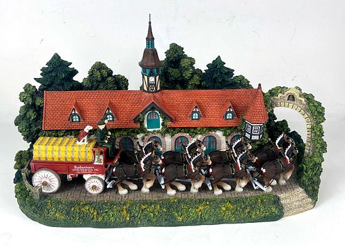 2001 Anheuser-Busch Large "Bauernhof At Grant's Farm" Clydesdale Collection Figurine Saint Louis Missouri