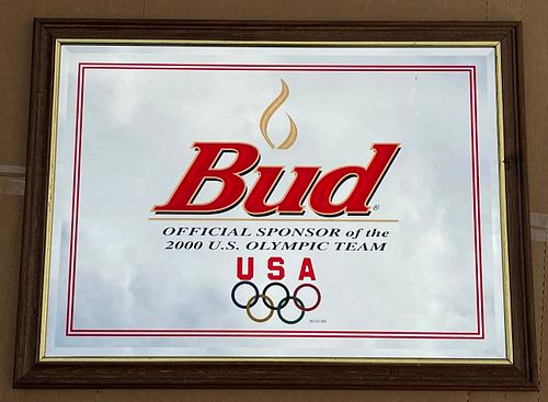 2000 Budweiser Beer "Official Sponsor" Olympics Bar Mirror Saint Louis Missouri