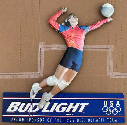 1996 Budweiser Beer Olympics Women's Volleyball Plastic Wall Signs Saint Louis Missouri