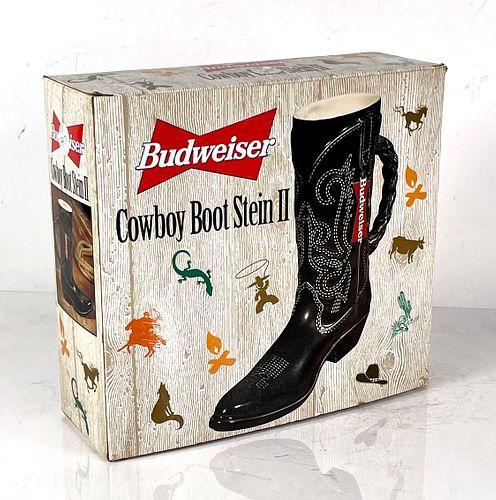 1967 Budweiser Cowboy Boot (black) Stein Saint Louis Missouri