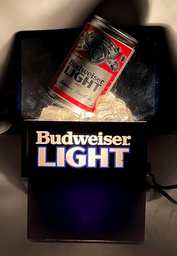 1981 Budweiser Light Plastic-Faced Illuminated Sign Saint Louis Missouri