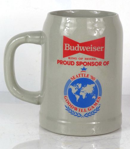 1990 Budweiser Seattle Goodwill Games 1/1824 5¼ Inch Tall Stein Saint Louis Missouri