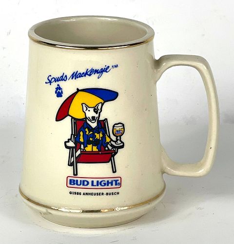 1986 Budweiser Spuds Mackenzie Gilt Edge Mug Mug Saint Louis Missouri