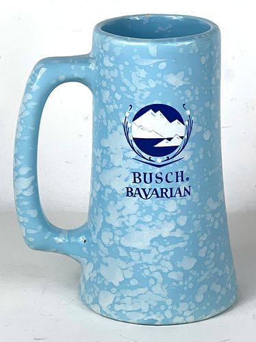 1957 Busch Bavarian Beer Light Blue Speckled Mug Saint Louis Missouri