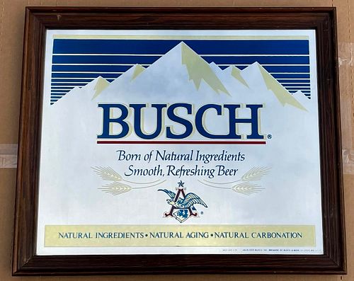 1980 Busch Beer "Natural Ingredients" Bar Mirror Saint Louis Missouri