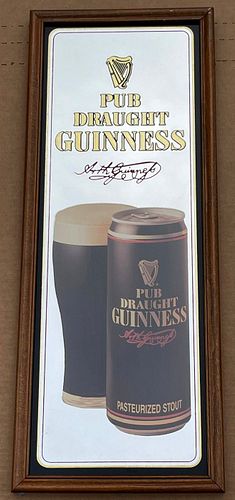 1990 Guinness Pub Draught Bar Mirror Dublin Leinster