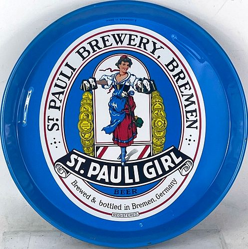 1976 St. Pauli Girl Beer 12 inch tray Serving Tray Hamburg Schleswig-Holstein